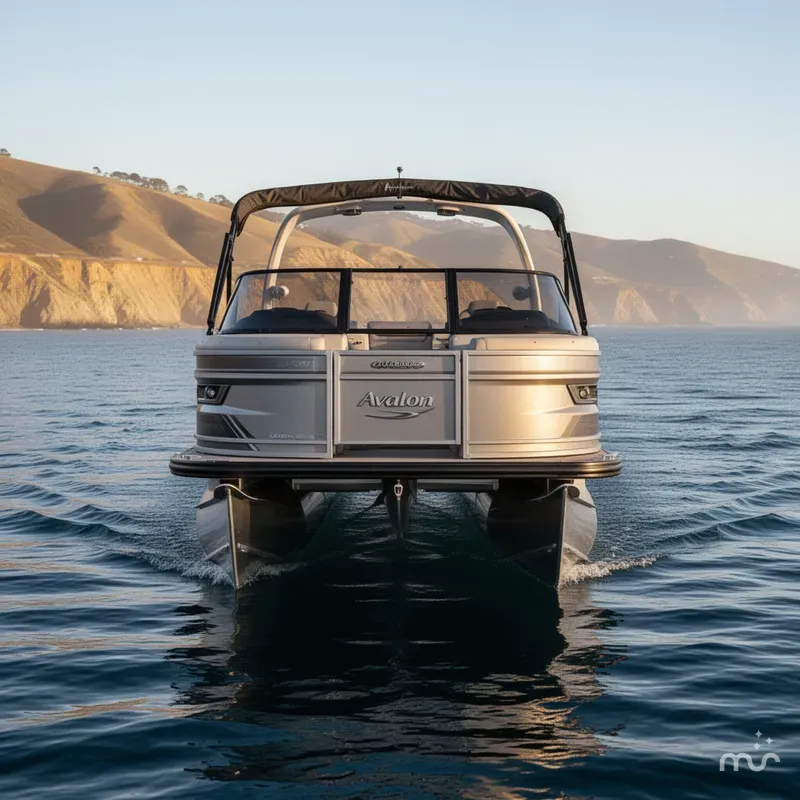 Slide: The Image of Avalon 27' Excalibur CARBON SERIES Elite Windshield w/ Twin 400HP & JOYSTICK CONTROLS!! 2026 - 3