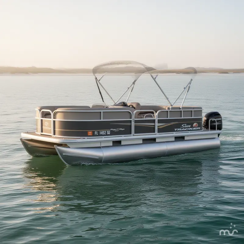 Slide: The Image of Sun Tracker Party Barge 18 DLX 2021 - 0