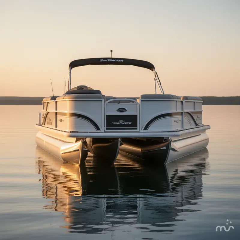 Slide: The Image of Sun Tracker Party Barge 22 DLX w/150 Mercury 4 Stroke 2026 - 2