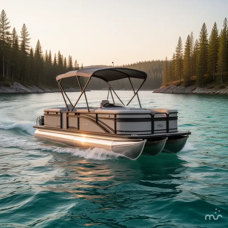Slide: The Image of Qwest 22 Lanai E-Class TriToon 2025 - 2