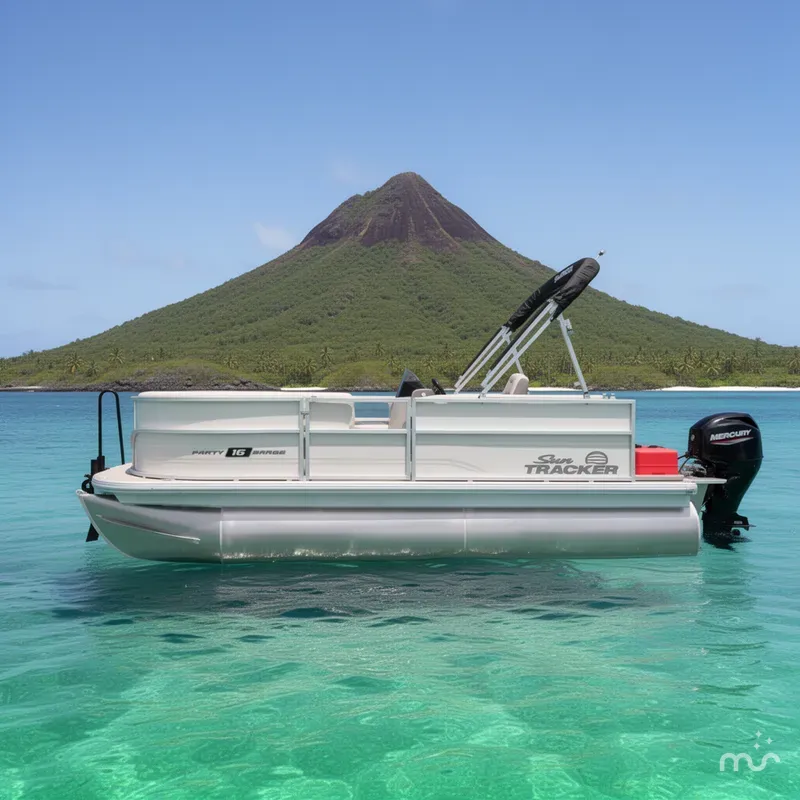 Slide: The Image of Sun Tracker Party Barge 16 DLX 2026 - 2