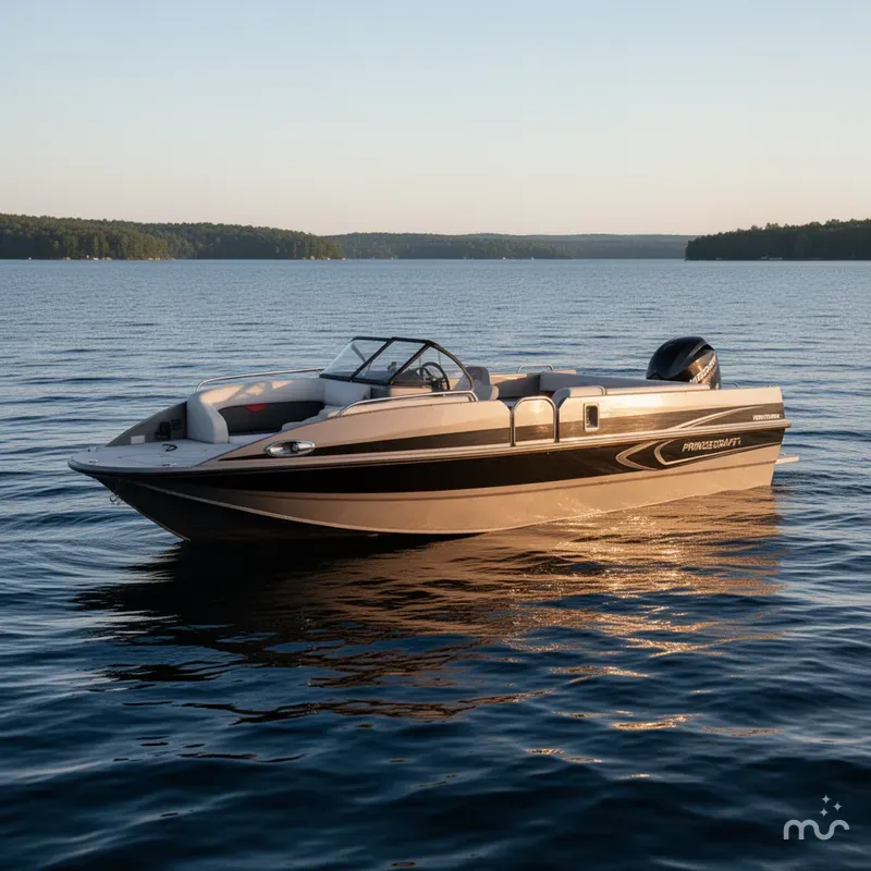 Slide: The Image of Princecraft Ventura 224 Deckboat & Mercury 4-Stroke EFI 2026 - 2