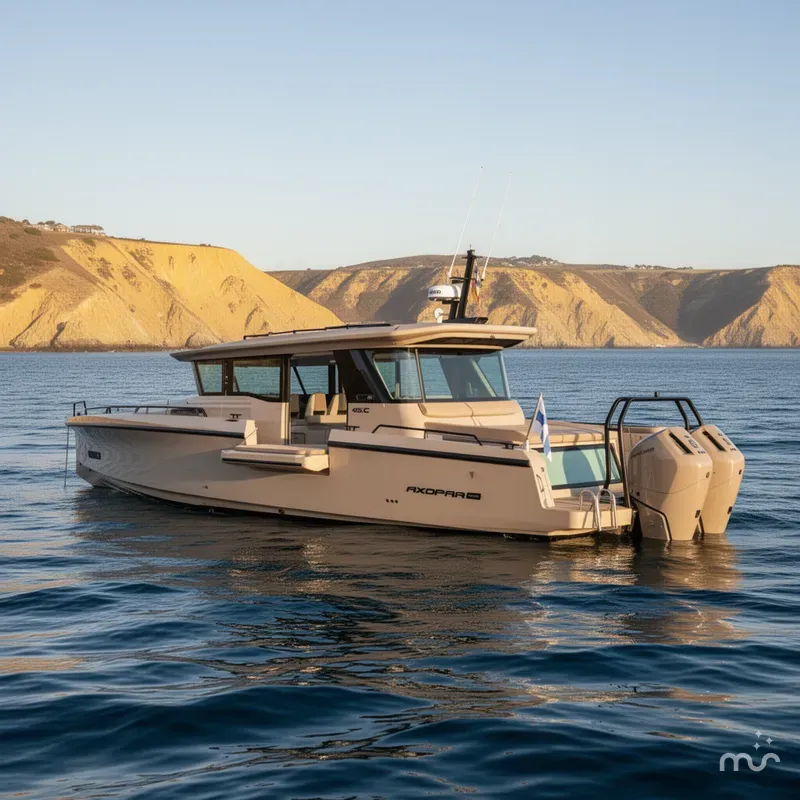 Slide: The Image of Axopar 45 XC Aft Cabin Sandstone 2026 - 1