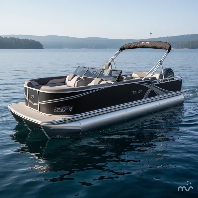 Slide: The Image of Tahoe LTZ 2385 Swingback (VRB) Windshield Tritoon & Honda 4-Stroke EFI 2026 - 0