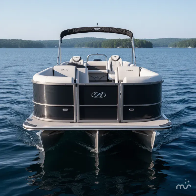 Slide: The Image of Bentley Pontoons 150HP Legacy 223 Navigator Quad Lounge Tritoon - $47995 2024 - 0