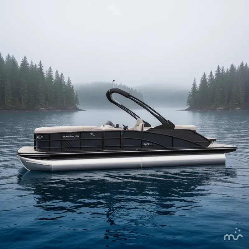Slide: The Image of Bennington 24MCSB Carbon Fiber Arch Tritoon Pontoon 2026 - 2