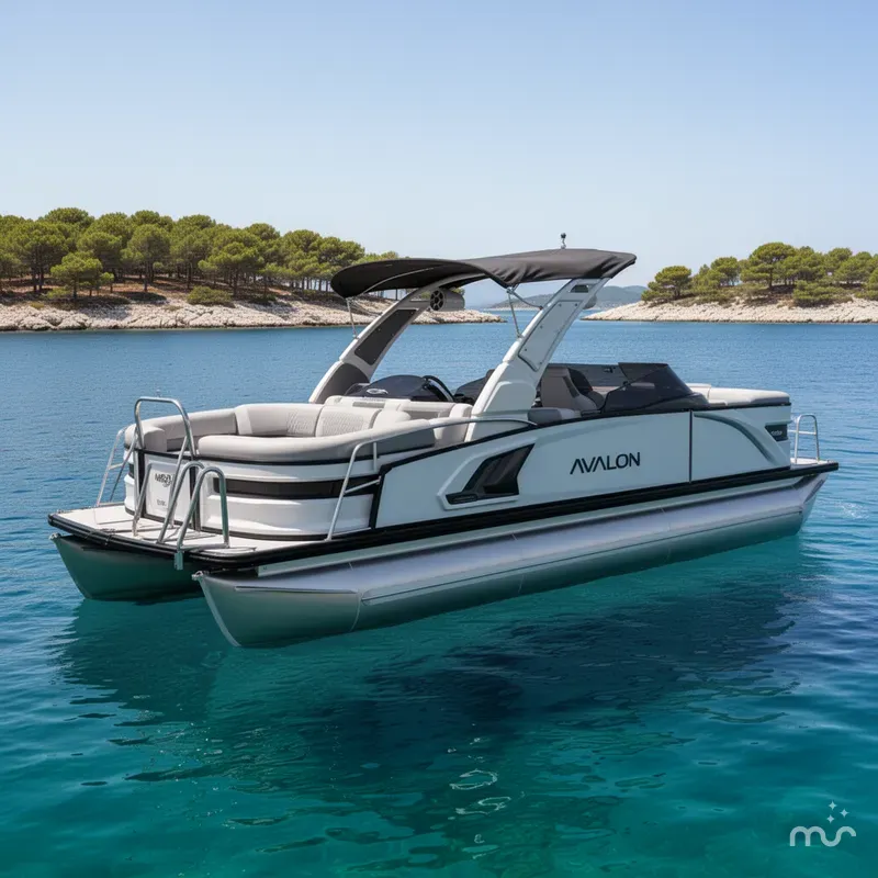 The Image of Avalon 2585 Excalibur LTD Winshield Quad Lounger, Tri Toon, Mercury V-10 Motor 2026 - 0