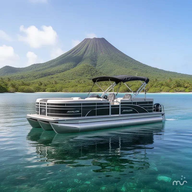 Slide: The Image of Avalon 25' Excalibur Carbon Series w/ 425HP Mercury! 2026 - 2