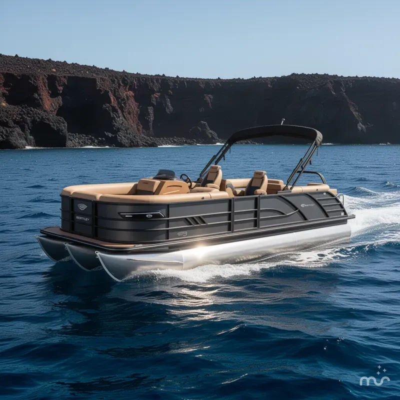 Slide: The Image of Bentley Pontoons Elite 223 Admiral Quad Lounge Tritoon 2026 - 1
