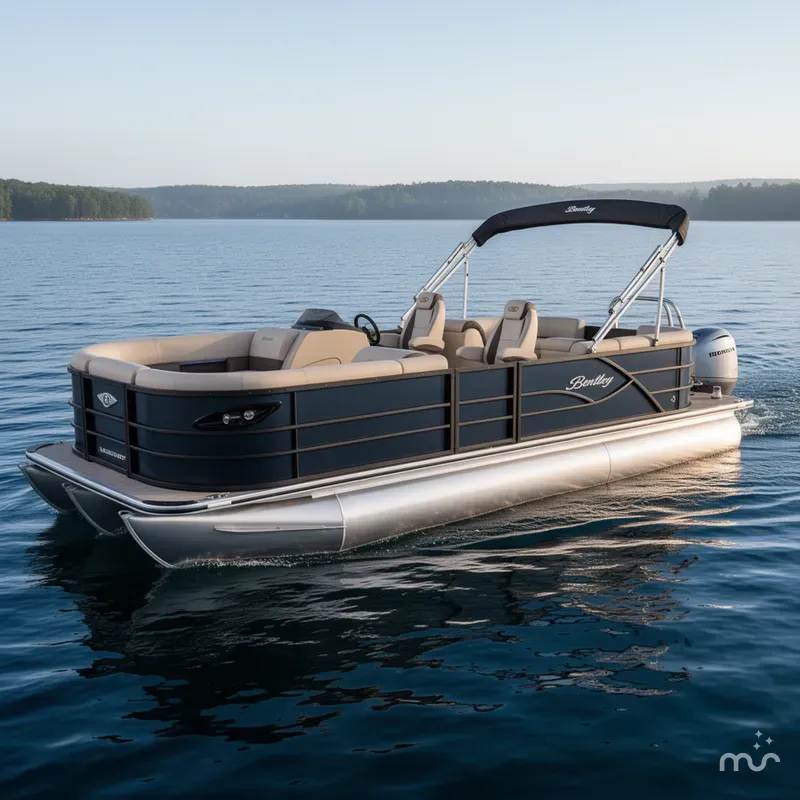 The Image of Bentley Pontoons Legacy 223 Navigator Quad Lounge Tritoon & Honda 4-Stroke EFI 2026 - 0