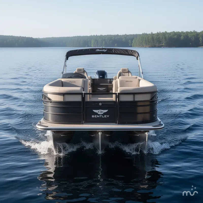 Slide: The Image of Bentley Pontoons Legacy 223 Navigator Quad Lounge Tritoon & Honda 4-Stroke EFI 2026 - 1