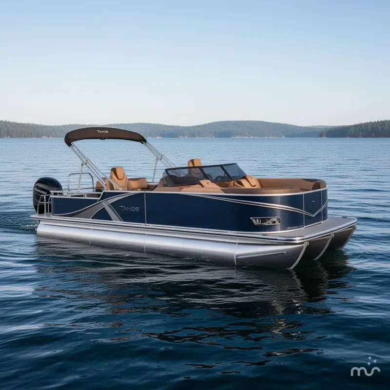Slide: The Image of Tahoe LTZ 200HP VRB Windshield 2385 Swingback Tritoon $55995 2025 - 0
