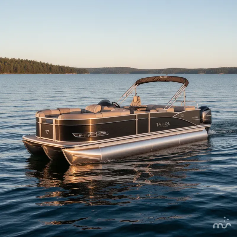 Slide: The Image of Tahoe Cascade 200HP VRL 2385 Swingback Tritoon 2025 - 0