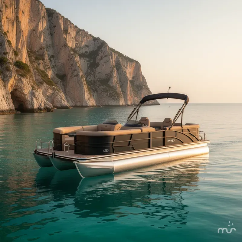 Slide: The Image of Bentley Pontoons Elite 200HP 223 Swingback Tritoon 2026 - 1
