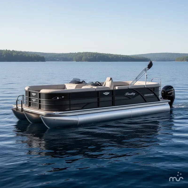 Slide: The Image of Bentley Pontoons Legacy 200HP Swingback 223 Tritoon 2025 - 0