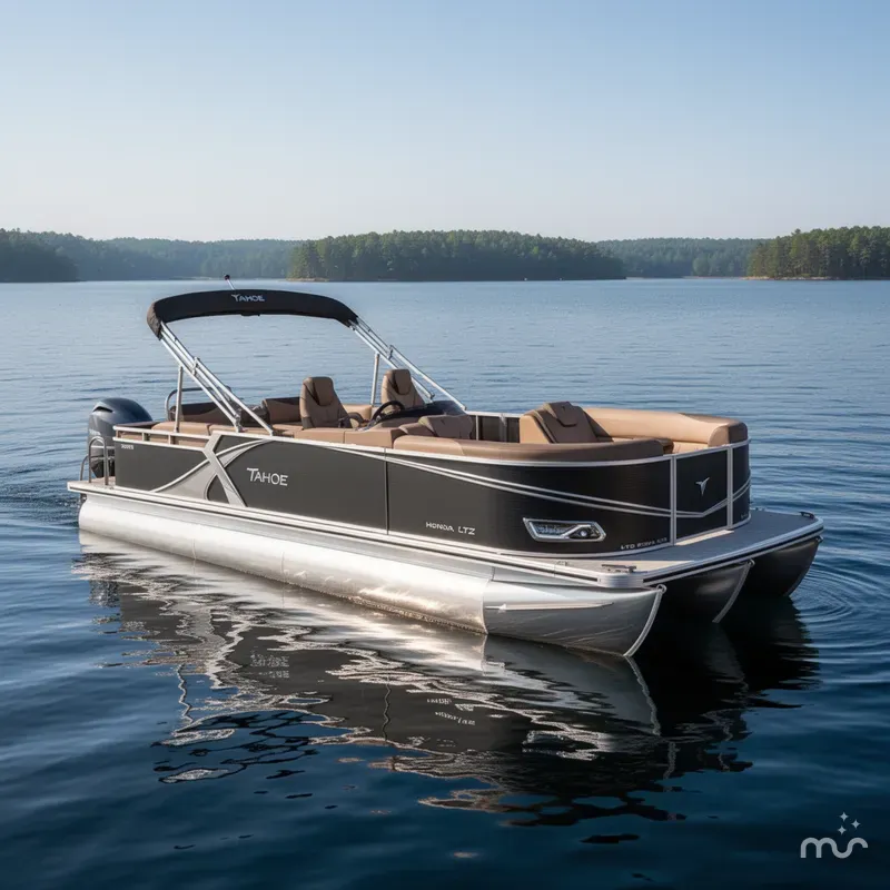 Slide: The Image of Tahoe LTZ 2385 Quad Lounge Shift Flip Tritoon & Honda 4-Stroke EFI 2025 - 0