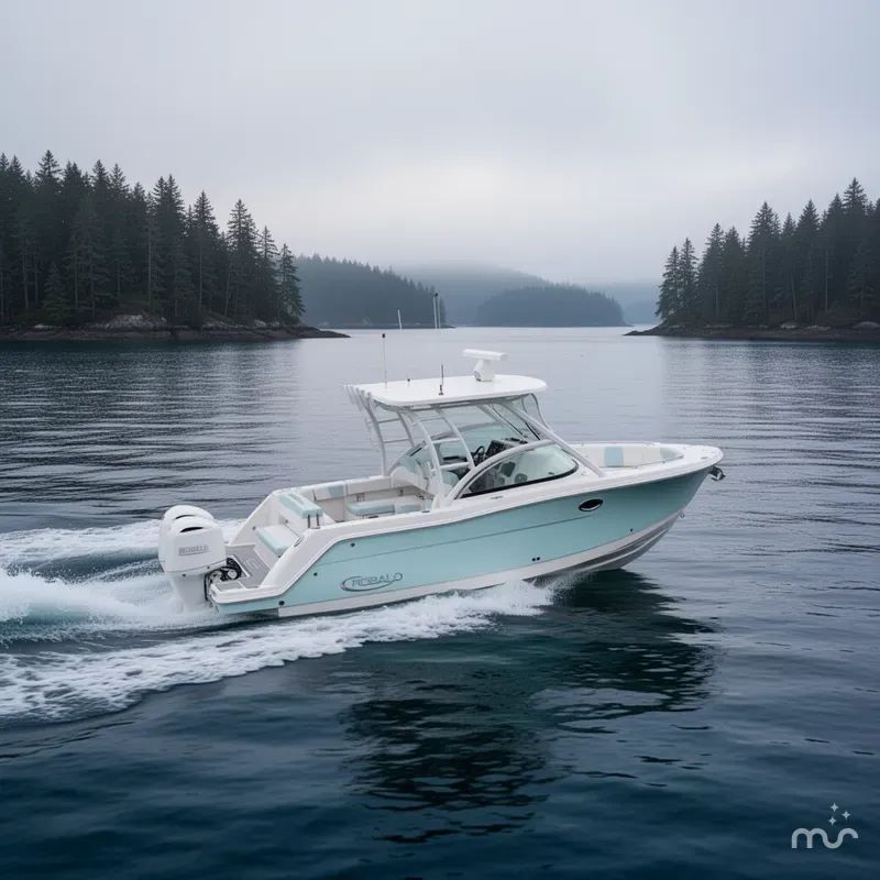 Slide: The Image of Robalo Dual Console R317 2026 - 2