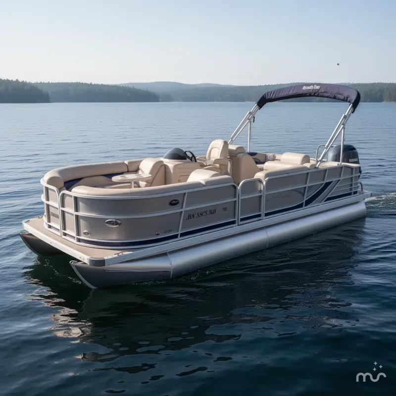 Slide: The Image of South Bay 722 Rear Lounge Pontoon & Yamaha 90HP 4-Stroke EFI 2011 - 0
