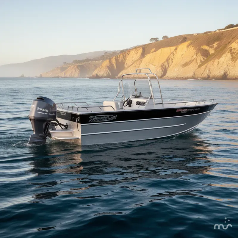 Slide: The Image of Thunder Jet Luxor OB w/ 150HP Yamaha & a 9.9HP Kicker! 2015 - 0