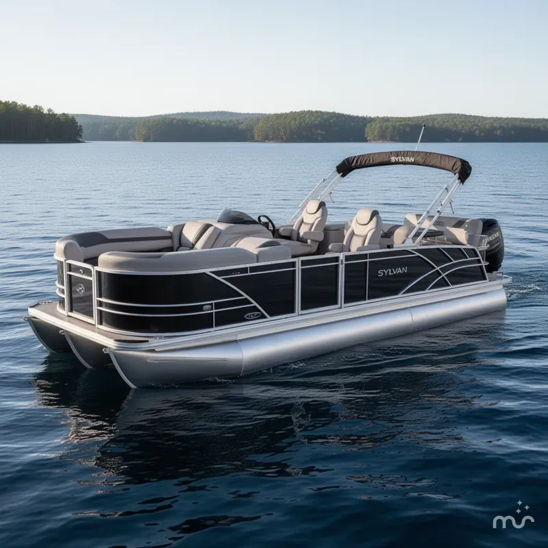 Slide: The Image of Sylvan L3 DLZ 22' Swingback Tritoon & Mercury 150HP 4-Stroke EFI 2022 - 0