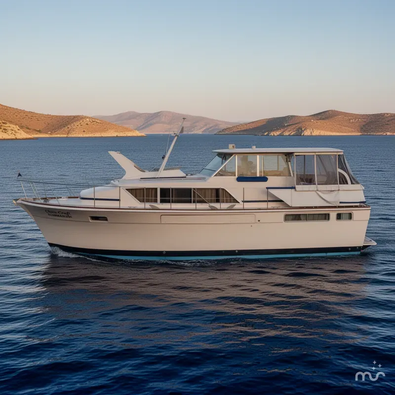 Slide: The Image of Chris-Craft 410 Commander 1977 - 2