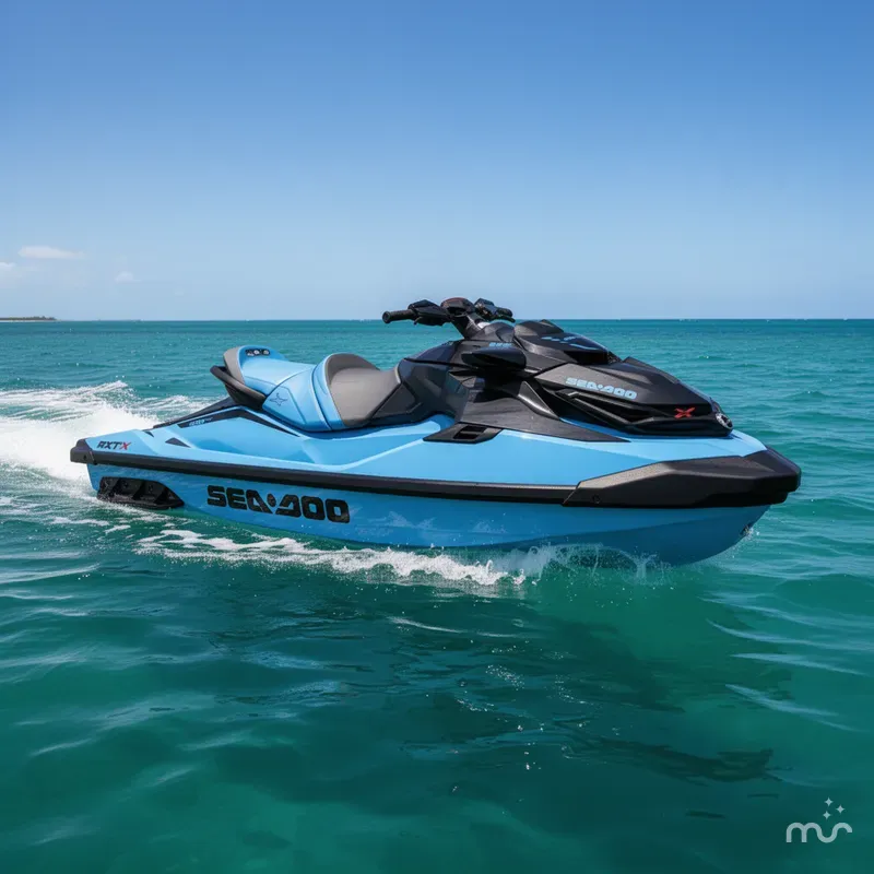 Slide: The Image of Sea-Doo RXT-X™ 325 Gulfstream Blue Premium 2026 - 0