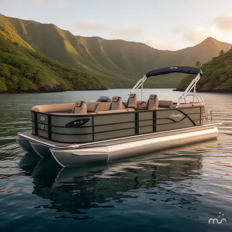 Slide: The Image of Bentley Pontoons Legacy 220 Navigator DL Quad Lounge 2026 - 2