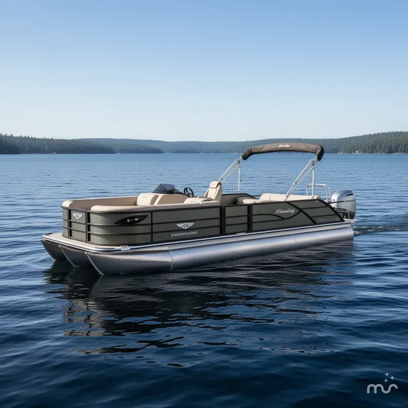 Slide: The Image of Bentley Pontoons Legacy 220 Swingback & Honda 4-Stroke EFI 2026 - 2