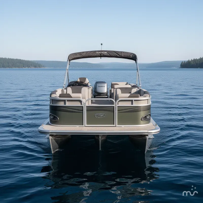 Slide: The Image of Tahoe Sport 23E80 Fish & Cruise Pontoon & Honda 4-Stroke EFI 2026 - 1