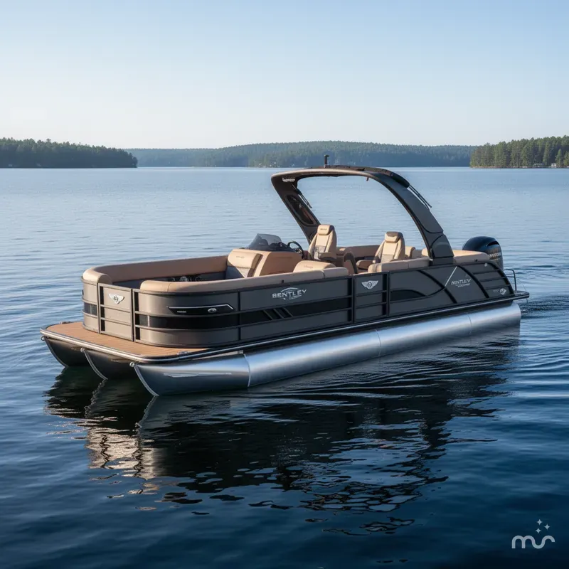 Slide: The Image of Bentley Pontoons Elite 300HP 253 Admiral Quad Lounge Tritoon 2026 - 2