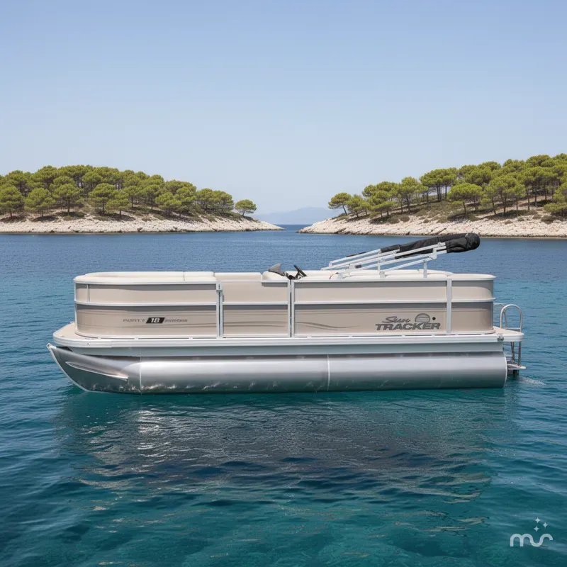 Slide: The Image of Sun Tracker Party Barge 18 DLX 2026 - 2