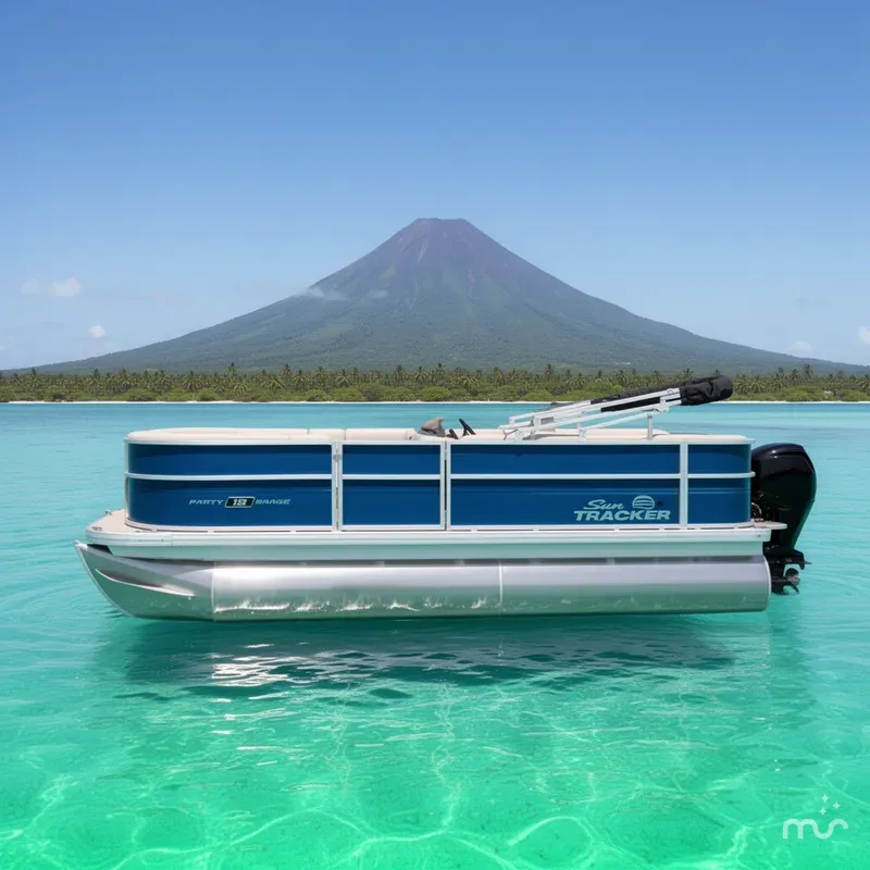 Slide: The Image of Sun Tracker Party Barge 18 DLX 2026 - 2