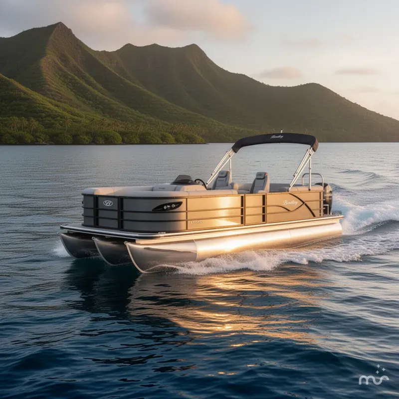 Slide: The Image of Bentley Pontoons Legacy 220 Navigator DL Quad Lounge 2026 - 1