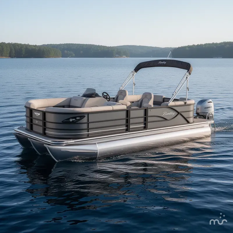 Slide: The Image of Bentley Pontoons Legacy 220 Navigator Quad Lounge & Honda 4-Stroke EFI 2026 - 0