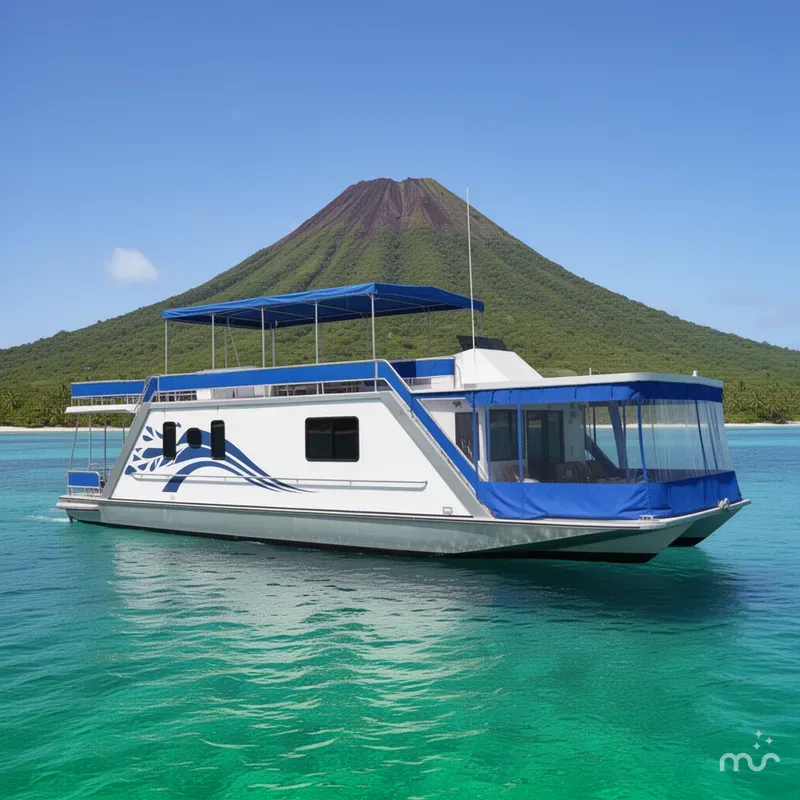 Slide: The Image of Lakeview 66 x 16 Widebody Houseboat 1996 - 2