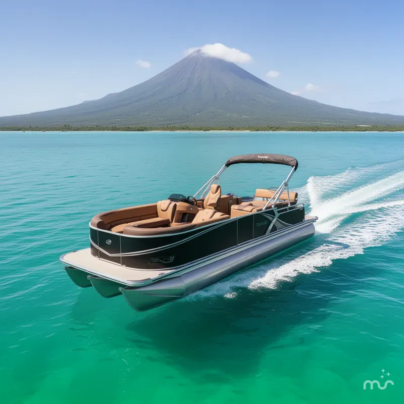 Slide: The Image of Tahoe LTZ 2385 (CRB) Cruise Rear Bench Tritoon & Honda 4-Stroke EFI 2026 - 2