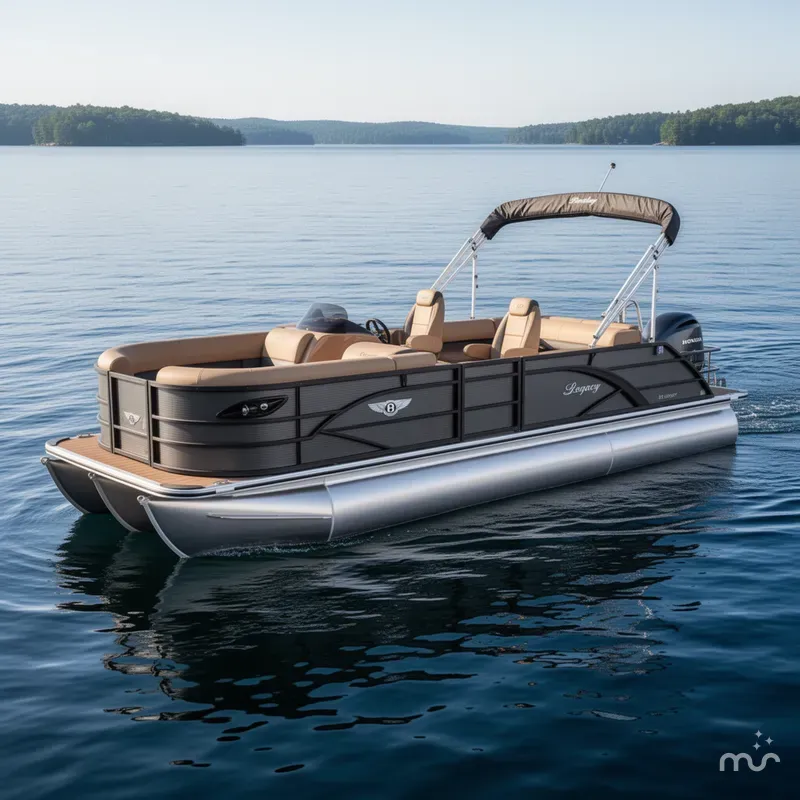 Slide: The Image of Bentley Pontoons Legacy 223 Swingback Tritoon & Honda 4-Stroke EFI 2026 - 2