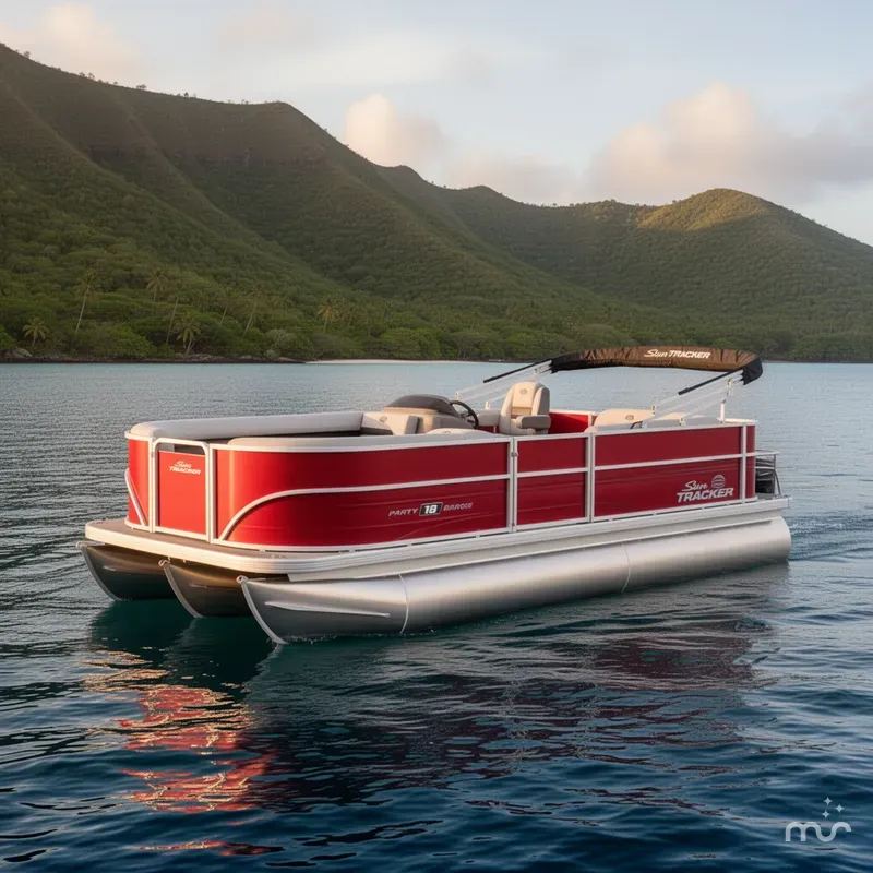 Slide: The Image of Sun Tracker Party Barge 18 DLX 2026 - 2
