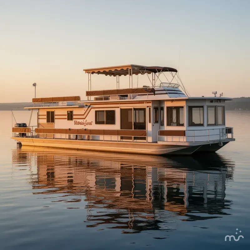 Slide: The Image of Sumerset 60 X 14 Houseboat 1984 - 0