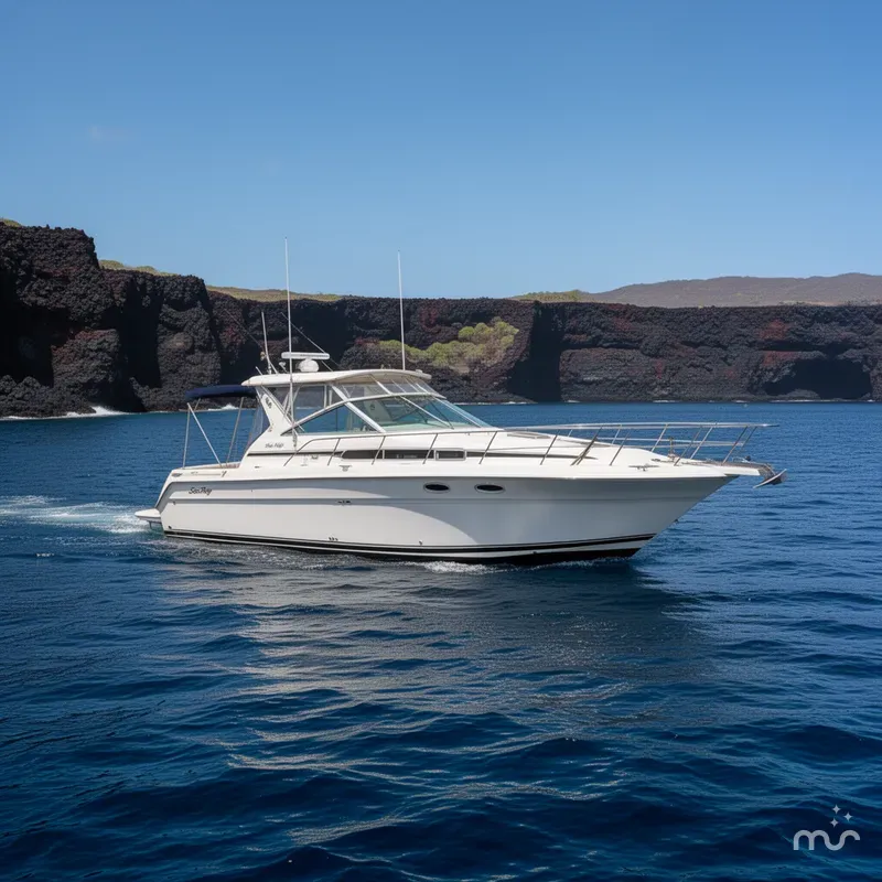 Slide: The Image of Sea Ray 340 Express Cruiser 1986 - 2
