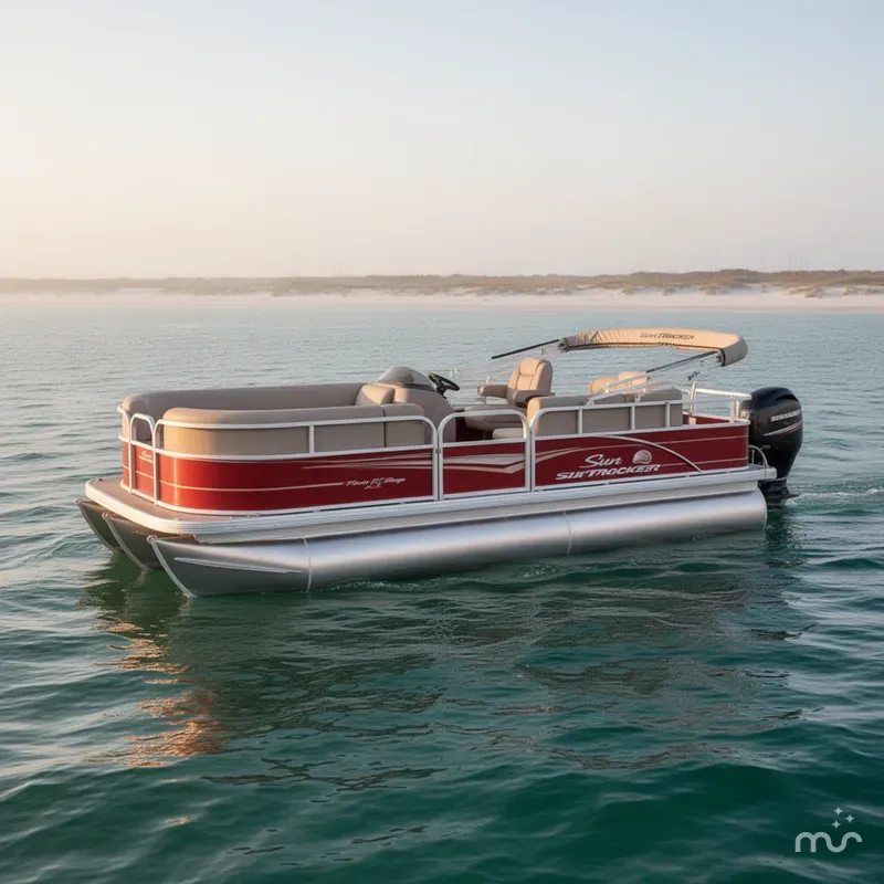 Slide: The Image of Sun Tracker SUNTRACKER PARTY BARGE 18 DLX W/75 HP 2025 - 0