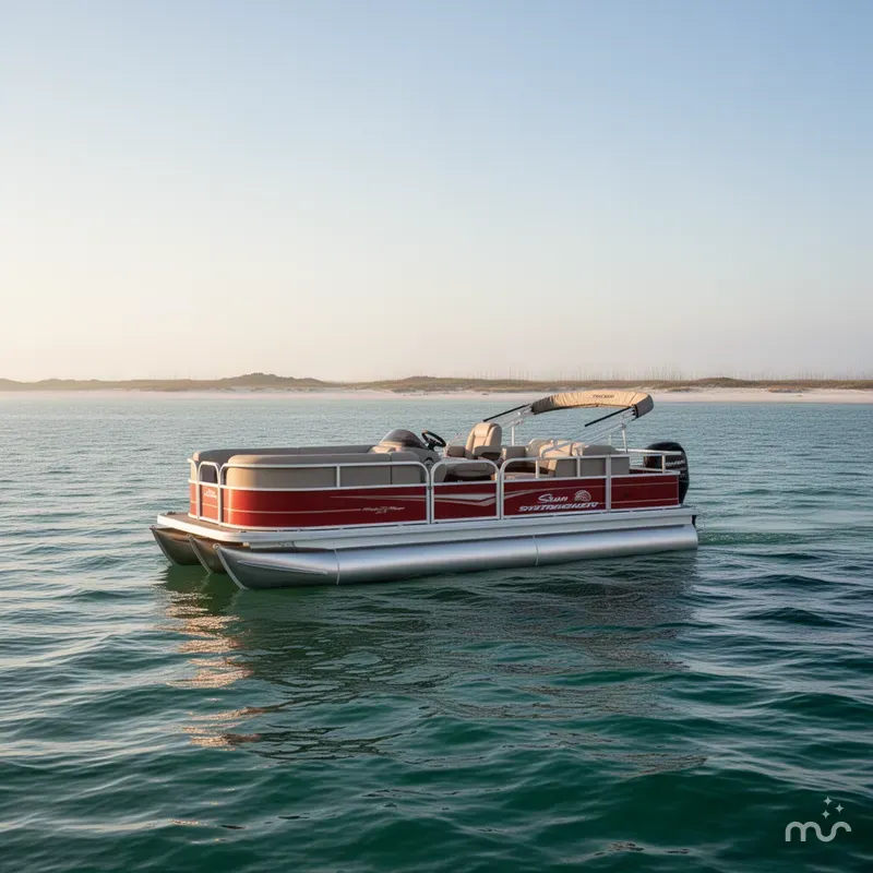 Slide: The Image of Sun Tracker SUNTRACKER PARTY BARGE 18 DLX W/75 HP 2025 - 2