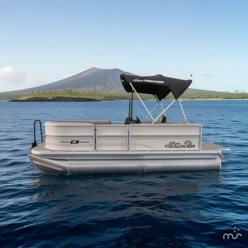 Slide: The Image of Sun Tracker Party Barge 16 DLX 2026 - 2