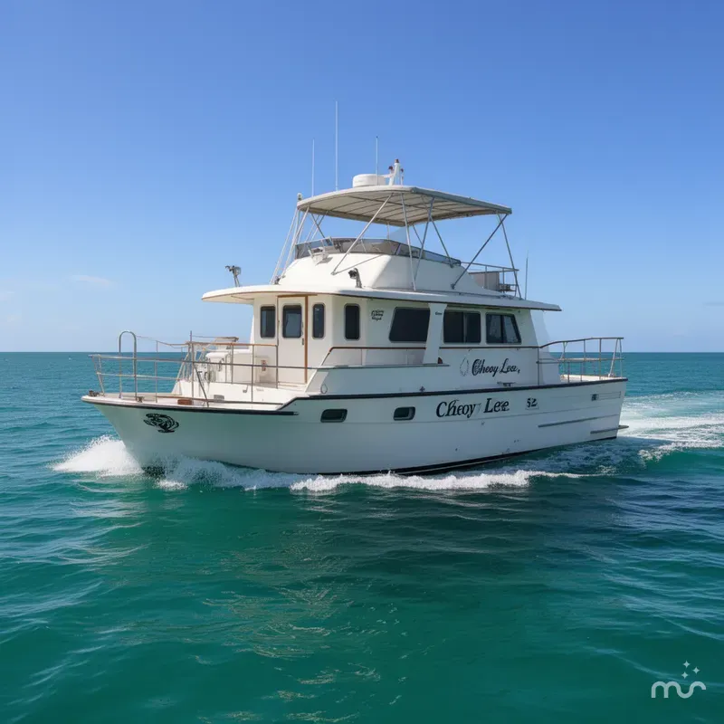 Slide: The Image of Cheoy Lee 52 Efficient Cockpit Motor Yacht 1988 - 1