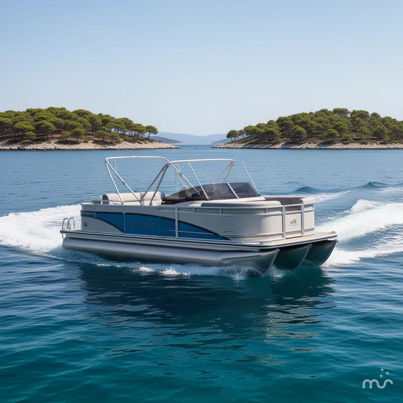 Slide: The Image of Avalon Platinum Catalina 2585 Windshield Cruise Rear Bench 2026 - 1