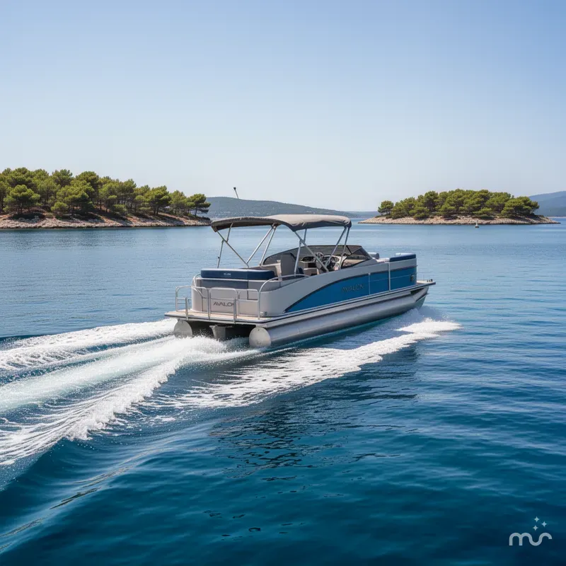 Slide: The Image of Avalon Platinum Catalina 2585 Windshield Cruise Rear Bench 2026 - 2