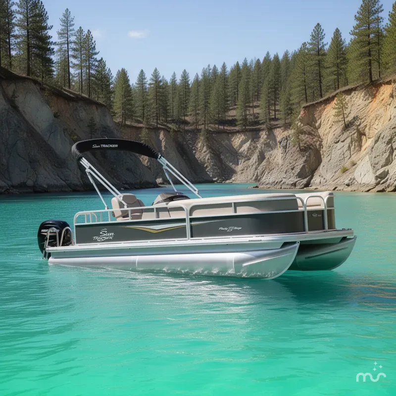Slide: The Image of Sun Tracker Party Barge 18 DLX 2025 - 2
