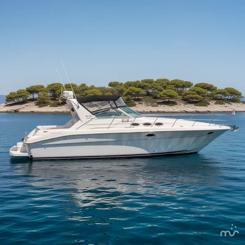 Slide: The Image of Sea Ray 400 Express Cruiser 1994 - 2