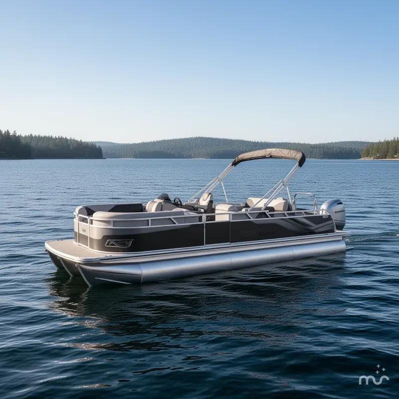 Slide: The Image of Tahoe Sport 2385 Swingback (VRB) Tritoon & Honda 4-Stroke EFI 2026 - 2
