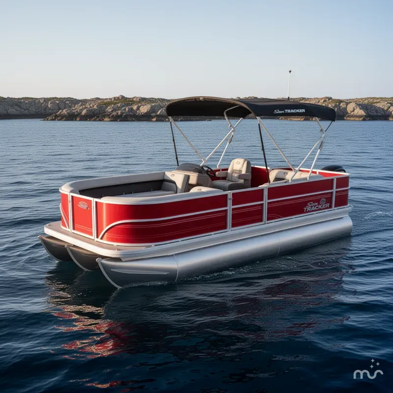 Slide: The Image of Sun Tracker Party Barge 18 DLX 2026 - 2